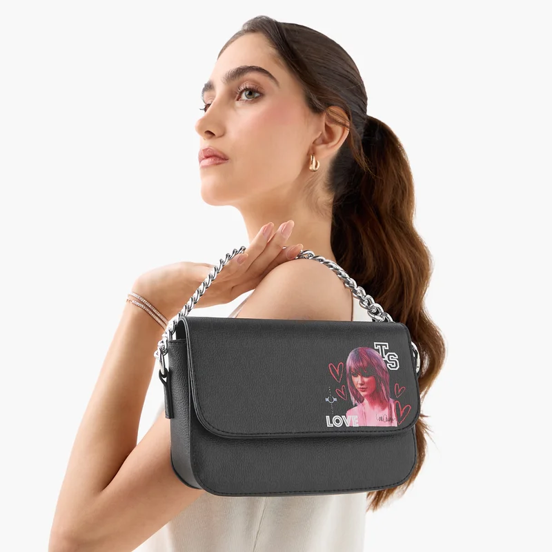 ساشا Black Shoulder Bag with Chain Strap for Women